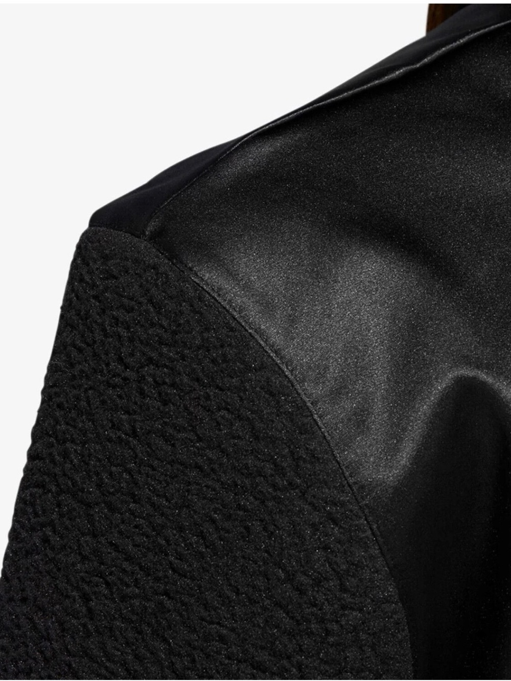 Adidas ID Women’s Sherpa and Satin Bomber Jacket Black Size Medium - Picture 5 of 12